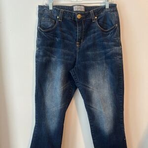 Phat Fashion Silver Label distressed 5 pocket crop denim jeans, size 16